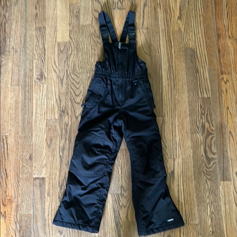Lands End Kids Size 6 Black Snow Bib Overalls